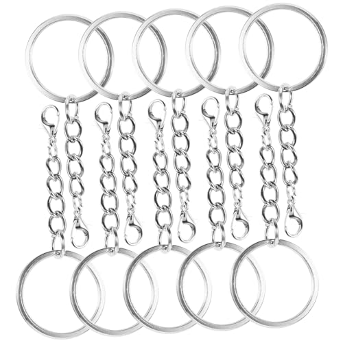 SHINEOFI 100 Stück Teiliges Metall Schlüsselanhänger Flachen Ringen Wiederverwendbare Schlüsselring ketten mit Karabinerverschluss Vielseitig für DIY Schmuck Schlüsselbund und Taschen SHINEOFI 100 Stück Teiliges Metall Schlüsselanhänger Flachen Ringen Wiederverwendbare Schlüsselring ketten mit Karabinerverschluss Vielseitig für DIY Schmuck Schlüsselbund und Taschen von SHINEOFI
