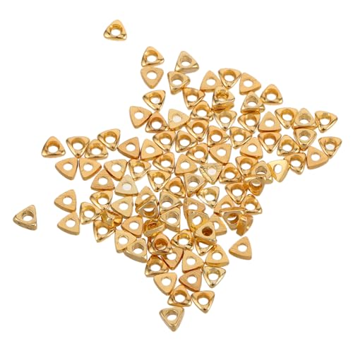 SHINEOFI 100 Stück Vergoldete Perlen Ohrringe Dreiecksperlen Armbanddreiecksperlen Metalldreiber Perlen Halskette liefert Dreiecksperlen Zubehör für Halsketten und Armbänder Kupfer Golden SHINEOFI 100 Stück Vergoldete Perlen Ohrringe Dreiecksperlen Armbanddreiecksperlen Metalldreiber Perlen Halskette liefert Dreiecksperlen Zubehör für Halsketten und Armbänder Kupfer Golden von SHINEOFI