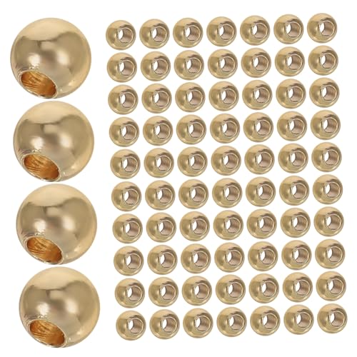 SHINEOFI 100 Stück Vergoldete Runde Perlen für Schmuckherstellung Hochwertige Diy Zubehörteile für Armbänder und Bastelarbeiten SHINEOFI 100 Stück Vergoldete Runde Perlen für Schmuckherstellung Hochwertige Diy Zubehörteile für Armbänder und Bastelarbeiten von SHINEOFI