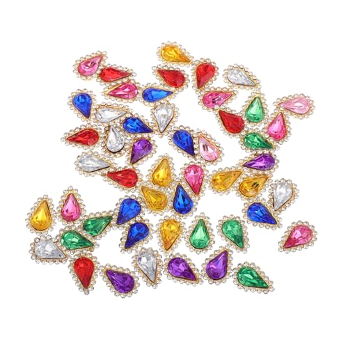 SHINEOFI 100 Stück Wasserfall Teardrop Strasssteine Bunten Farben Dekorative Anhänger mit Legierungsrahmen für DIY Haaraccessoires Bekleidung und Schmuckherstellung von SHINEOFI