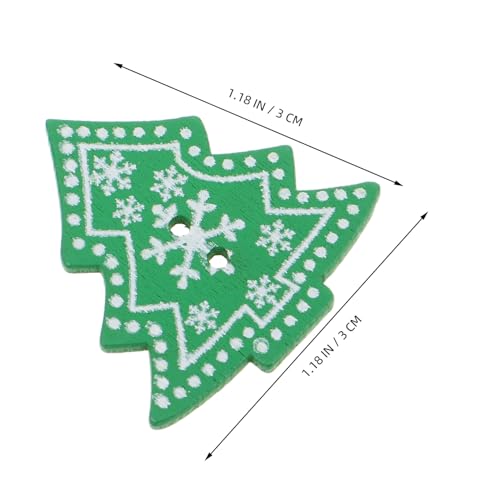 SHINEOFI 100 Stück Weihnachtsbaum-holzknöpfe DIY Nähknöpfe für Basteln Langlebige Holzdekoration für Scrapbooking Festliche Knöpfe für Familienprojekte von SHINEOFI