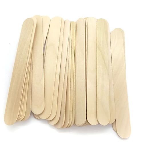 SHINEOFI 100Stücke Holz Eiscremesticks DIY Holz Bastelstäbe für Naturbelassene und Umweltfreundliche Holzstäbchen für Gruppenaktivitäten und Bastelprojekte von SHINEOFI