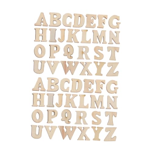 SHINEOFI 104 Stück Teiliges Mini Holzbuchstaben Naturbelassene DIY Holzbuchstaben für Wanddekoration Glatte Holzscheiben zum Bemalen Kreative Bastelbuchstaben für Handwerk von SHINEOFI