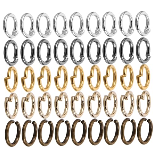 SHINEOFI 10Er-Packungen Spaltringe für Schmuckherstellung Langlebige DIY Ohrring und Halskettenverbinder Silberne Goldfarbene Metallringe für Armbänder Schlüsselanhänger und Bastelprojekte SHINEOFI 10Er-Packungen Spaltringe für Schmuckherstellung Langlebige DIY Ohrring und Halskettenverbinder Silberne Goldfarbene Metallringe für Armbänder Schlüsselanhänger und Bastelprojekte von SHINEOFI