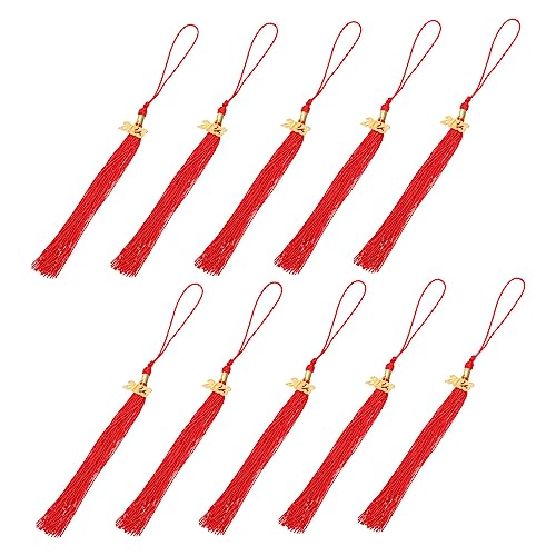 SHINEOFI 10St Doktorhut Quaste Zubehör für die Abschlussfeier 2023-jähriger Charme Ornament Schmuck Hut Quasten Dekore für Abschlusskleider Handbuch Quaste Anhänger Kleidung rot SHINEOFI 10St Doktorhut Quaste Zubehör für die Abschlussfeier 2023-jähriger Charme Ornament Schmuck Hut Quasten Dekore für Abschlusskleider Handbuch Quaste Anhänger Kleidung rot von SHINEOFI