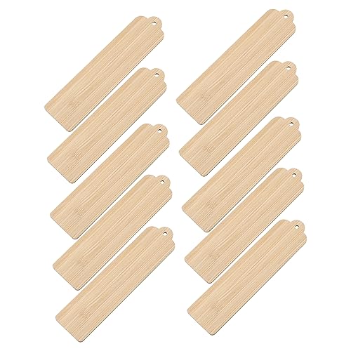 SHINEOFI 10Stücke DIY Holz Lesezeichen Unbehandelte Holzplatten für Bastelprojekte für Personalisierte und Partydekoration mit Lochdesign SHINEOFI 10Stücke DIY Holz Lesezeichen Unbehandelte Holzplatten für Bastelprojekte für Personalisierte und Partydekoration mit Lochdesign von SHINEOFI