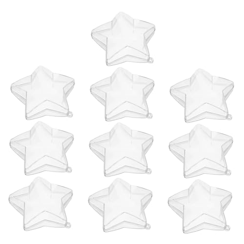 SHINEOFI 10Stücke Durchsichtige Befüllbare Stern Ornamente Kunststoff DIY Bastelkugeln für Hochzeiten Weihnachten und Festliche Dekorationen als Geschenkhalter und Kreative von SHINEOFI
