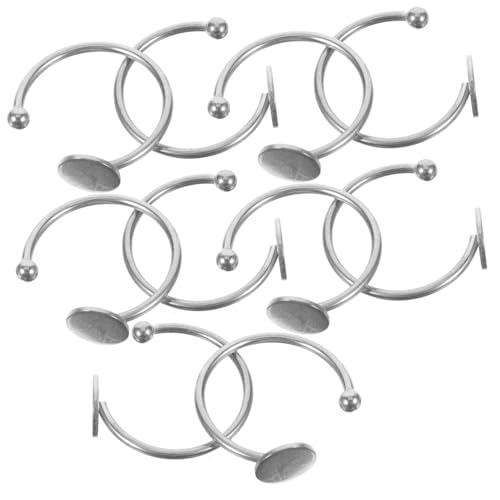 SHINEOFI 10Stücke Ringrohlinge Verstellbare Ringbasen für DIY Schmuck Leere Metallringhalter für Bastelprojekte von SHINEOFI