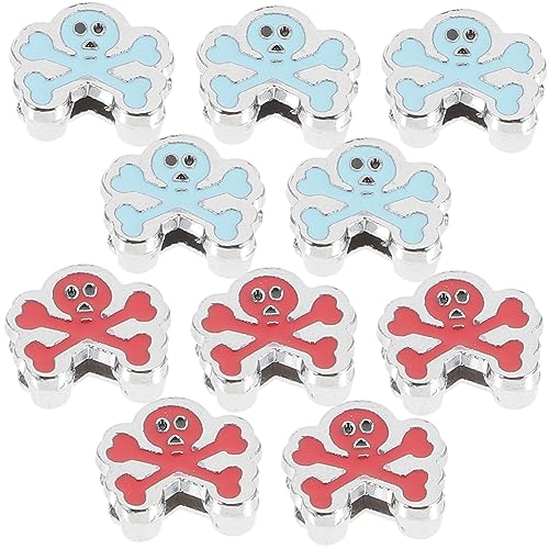 SHINEOFI 10Stücke Schädelperlen Für DIY Schmuckherstellung Charms Abstandsperlen Für Armbänder Und Halsketten Zufällige Farben von SHINEOFI
