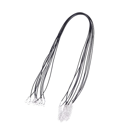 SHINEOFI 10Stücke Schwarze Wachsschnur für mit Karabinerverschluss DIY Lederhalskette Schmuckzubehör für Anhänger und Charms SHINEOFI 10Stücke Schwarze Wachsschnur für mit Karabinerverschluss DIY Lederhalskette Schmuckzubehör für Anhänger und Charms von SHINEOFI