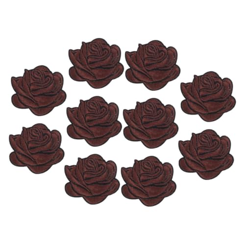 SHINEOFI 10pcs Rose Bestickte Patch Blumenapplikationen Rose Bestickte Eisen Auf Flecken DIY -nähflecken Für Jacken Jeans Und Hüte Rosenblume Stoff Patch Badges von SHINEOFI