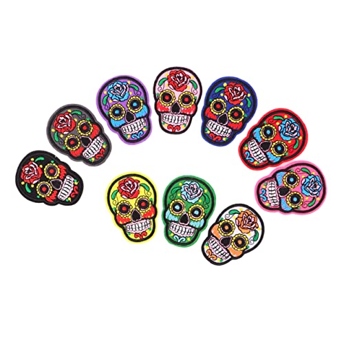 SHINEOFI 11Stücke Schädel Patches Stickerei Aufnäher für DIY Aufbügeln für Kleidung Taschen Hüte und Mehr Mischmuster Hot Melt Aufkleber SHINEOFI 11Stücke Schädel Patches Stickerei Aufnäher für DIY Aufbügeln für Kleidung Taschen Hüte und Mehr Mischmuster Hot Melt Aufkleber von SHINEOFI