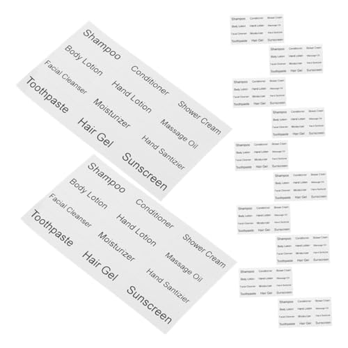 SHINEOFI 12 Blatt Toilettenartikel Aufkleber Selbstklebende Etiketten für Kosmetik und Hautpflegeprodukte Wasserfeste Badezimmeretiketten für Flaschen und Spender von SHINEOFI