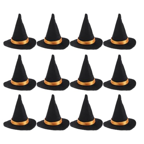 SHINEOFI 12 Halloween-Hüte Weinflaschenaufsätze Aus Filzstoff Schwarze Deko-Requisiten Für Partygeschenke 8 4 X 6 4 Cm von SHINEOFI