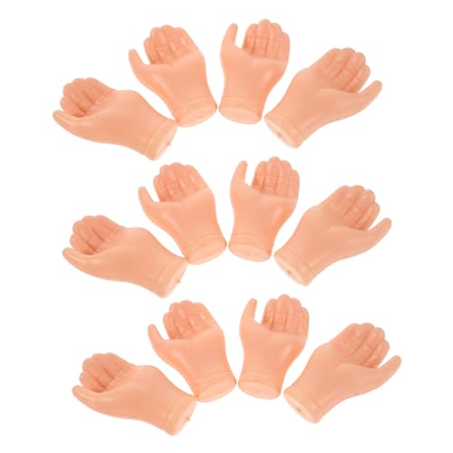 SHINEOFI 12 Paare Simulationshandpuppenzubehör Mini-Puppenteile Stützhand Mini-Hände für Finger winzige Fingerhände realistische Hand künstliche Hände Simulationshandkomponenten Plastik von SHINEOFI