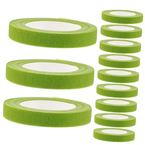 SHINEOFI 12 Rollen Blumenband Blumenpapier dekoratives Klebeband Strauß Blumenklebeband Blumensträuße verpackungen packwürfel blumenstecker Bänder Blumenzubehör Klebeband Green von SHINEOFI