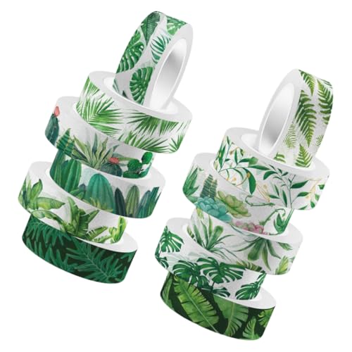 SHINEOFI 12 Rollen Pflanzenband Dekoration dekoratives Klebeband Blumenband Zeitschriftenzubehör farbig kawaii Washi-Klebeband selbstklebende DIY-Klebebänder Aufkleber von SHINEOFI
