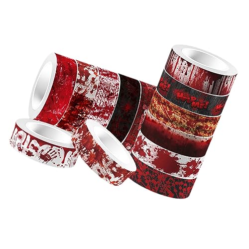 SHINEOFI 12 Rollen Teiliges Halloween Washi Tape Set mit Blutigen Motiven Transparent Klebend Diy Scrapbooking Klebeband für Gruselige Dekorationen und Kreative Bastelprojekte SHINEOFI 12 Rollen Teiliges Halloween Washi Tape Set mit Blutigen Motiven Transparent Klebend Diy Scrapbooking Klebeband für Gruselige Dekorationen und Kreative Bastelprojekte von SHINEOFI