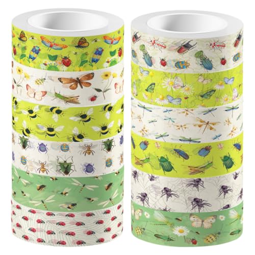SHINEOFI 12 Rollen Transparentes Washi Tape mit Insekten Schmetterlings Libellenmotiven Selbstklebend Vielseitig für Scrapbooking DIY Basteln Planer Geschenkverpackungen Langlebig und SHINEOFI 12 Rollen Transparentes Washi Tape mit Insekten Schmetterlings Libellenmotiven Selbstklebend Vielseitig für Scrapbooking DIY Basteln Planer Geschenkverpackungen Langlebig und von SHINEOFI