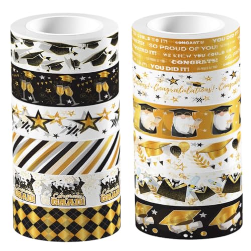 SHINEOFI 12 Rollen Washi-Tape Bußgeld Scrapbooking Tape Sammelalbum farbig Scrapbooking -Vorräte Planer Tape Milchband Geschenkverpackungsband Handbuch Dekore Aufkleber von SHINEOFI