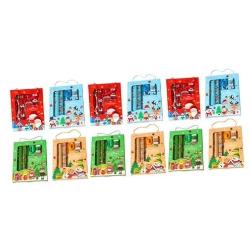 SHINEOFI 12 Sätze Schreibwaren Praktische Weihnachtsstifte Aufbewahrungstasche Für Weihnachtskränze Weihnachtsband Verdrahtet Weihnachtsbänder Cartoon-briefpapier Radiergummi SHINEOFI 12 Sätze Schreibwaren Praktische Weihnachtsstifte Aufbewahrungstasche Für Weihnachtskränze Weihnachtsband Verdrahtet Weihnachtsbänder Cartoon-briefpapier Radiergummi von SHINEOFI