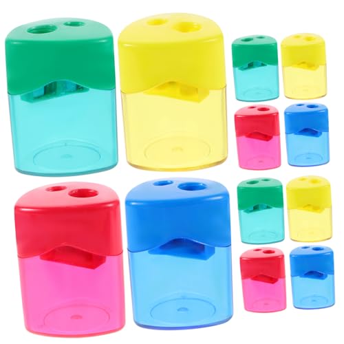 SHINEOFI 12 Stück Anspitzer büromaterial bürogadges bleistift spitzmaschine sharpner knife sharpeners leichte Bleistiftspitzer praktische Bleistiftspitzer kleine handspitzer Plastik von SHINEOFI