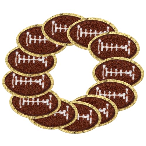 SHINEOFI 12 Stück Aufnäher für Sportbälle Kleidungsstück laufende Mütze Patch-Hüte Rugby Stickerei Blau repair patch bastelzubehör zarte Sportball-Patches abriebfeste Fellflecken Polyester von SHINEOFI