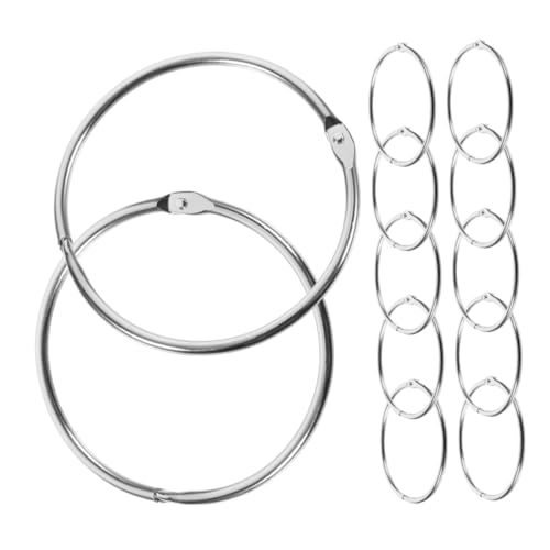 SHINEOFI 12 Stück Book Circle Album Card Circle Lose Ringe Herstellung Ringbuch Gold Gefüllt Lockeres Blatt Büro Runden Für Stichworte Bindemittel Schlüsselbund Bindung Eisen Silver von SHINEOFI