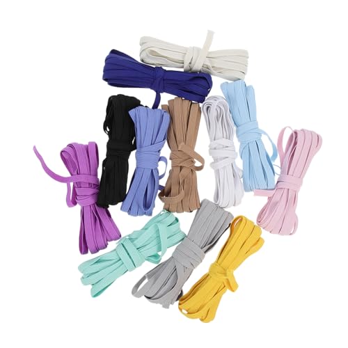 SHINEOFI 12 Stück Bunte Elastikbänder Elastische DIY Gummibänder für Bekleidungsarbeiten Masken Schuhe und Handwerk Zufällige Farbe von SHINEOFI