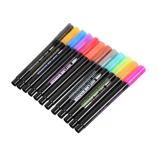 SHINEOFI 12 Stück Glitzer Marker mit Silbernen Doppellinien Metallic Outline Stifte für Kreative Kunstprojekte für für Malbuch und DIY Bastelarbeiten SHINEOFI 12 Stück Glitzer Marker mit Silbernen Doppellinien Metallic Outline Stifte für Kreative Kunstprojekte für für Malbuch und DIY Bastelarbeiten von SHINEOFI