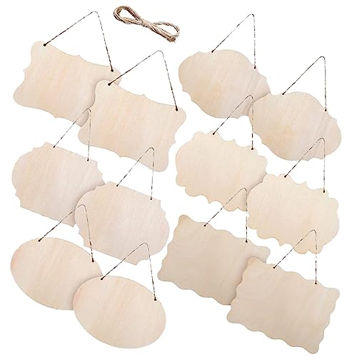 SHINEOFI 12 Stück Hackschnitzel-auflistung Diy Bastelausschnitte Leere Chips Holz Khaki von SHINEOFI