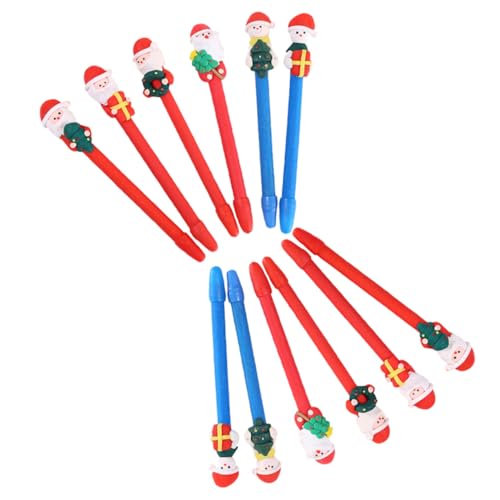 SHINEOFI 12 Stück Kreativer Kugelschreiber Weihnachtskugelschreiber Bußgeld Machen Kind Farbig Multi Pastell Urlaub Mini Weihnachtsstift Ästhetisch Schreibwaren Neutrale Bunt Polymer-ton von SHINEOFI