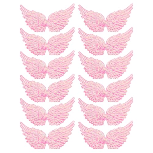 SHINEOFI 12 Stück Kunststoff-engelsflügel zum Basteln, Christbaumschmuck, Mini-3d-engelsflügel-applikation für Heimwerker, Basteln, Nähzubehör, Weihnachtsdekoration, Partygeschenk, Rosa SHINEOFI 12 Stück Kunststoff-engelsflügel zum Basteln, Christbaumschmuck, Mini-3d-engelsflügel-applikation für Heimwerker, Basteln, Nähzubehör, Weihnachtsdekoration, Partygeschenk, Rosa von SHINEOFI
