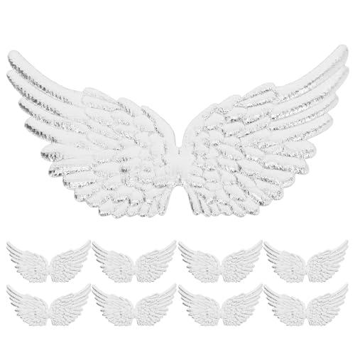 SHINEOFI 12 Stück Kunststoff-engelsflügel zum Basteln, Christbaumschmuck, Mini-3d-engelsflügel-applikation für Heimwerker, Basteln, Nähzubehör, Weihnachtsdekoration, Partygeschenk, Silber SHINEOFI 12 Stück Kunststoff-engelsflügel zum Basteln, Christbaumschmuck, Mini-3d-engelsflügel-applikation für Heimwerker, Basteln, Nähzubehör, Weihnachtsdekoration, Partygeschenk, Silber von SHINEOFI