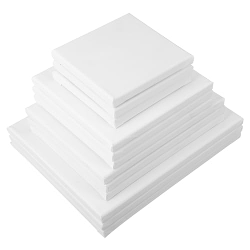 SHINEOFI 12 Stück Leere Malerei Quadratische Zum Malen Mini- Und Staffelei Art Canvas Masse Klein Kunst Bemalen Künstler Reine Baumwolle von SHINEOFI