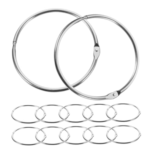 SHINEOFI 12 Stück Schnallen für lose Blattbinder bastelring ringbuch ordner klemmzwingen metall Schlüsselringe Lose Blattringe exquisite Notizbuchbinderringe Ringe für Ordner Eisen Silver von SHINEOFI