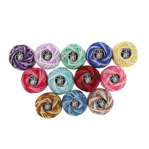 SHINEOFI 12 Stück Stickgarn Aus Baumwolle Farbige Fäden Für Kreuzstich Freundschaftsarmbandfaden Kreuzstichfaden Diy-fadenzeichnung Für Baumwollfaden Zum Nähen Strickgarn-set Rayon von SHINEOFI