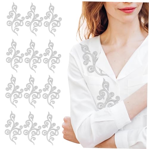 SHINEOFI 12 Stück Teiliges Bestickte Applikationen Baumwolle und Polyester Bügelflicken mit Einzigartigem Floralen Design Strapazierfähige Kleidungspatches zum Aufbügeln für Vielseitige von SHINEOFI