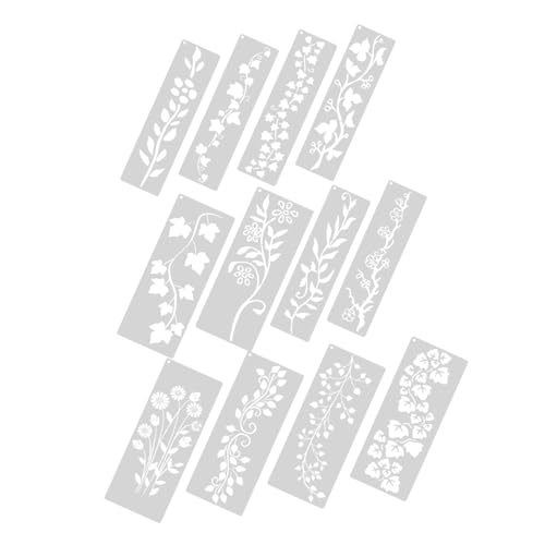 SHINEOFI 12 Stück Teiliges Blumen und Ranken Schablonen Waschbarem Pet Wiederverwendbar für Diy Bastelprojekte Scrapbooking Malvorlagen Präzise Langlebig und Vielseitig Einsetzbar von SHINEOFI