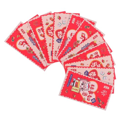 SHINEOFI 12 Stück Teiliges Chinesische Rote Umschläge Jahr Des Pferdes mit Mustern Dickes Papier Horsethemed Design für Lunar Year Hochzeit Geburtstag Frühlingsfest Geschenkumschläge von SHINEOFI
