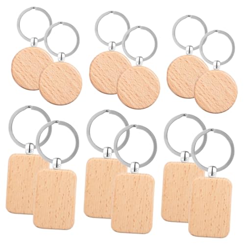 SHINEOFI 12 Stück Teiliges Holz Schlüsselanhänger Rund und Rechteckig Gravierbare Blanko Anhänger zum DIY Beschriften Leichte und Langlebige Schlüsselringe für Individuelle Gravur und SHINEOFI 12 Stück Teiliges Holz Schlüsselanhänger Rund und Rechteckig Gravierbare Blanko Anhänger zum DIY Beschriften Leichte und Langlebige Schlüsselringe für Individuelle Gravur und von SHINEOFI