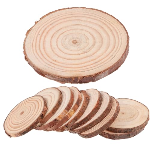 SHINEOFI 12 Stück Teiliges Naturbelassene Unvollendete Runde Holzscheiben Kiefernholz für Diy Basteln Weihnachts und Hochzeitsdekoration Kreative Handwerksprojekte von SHINEOFI