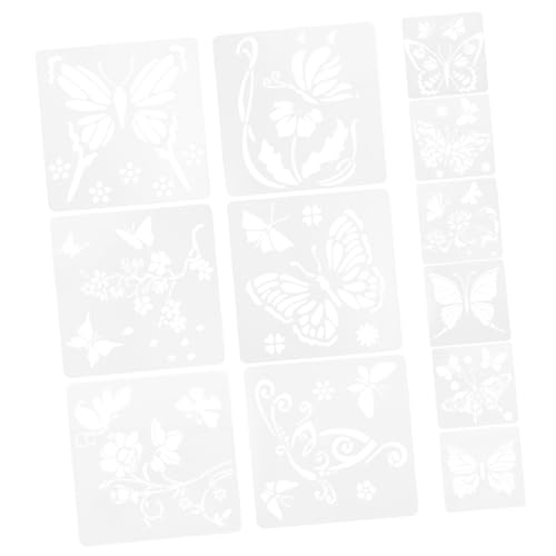 SHINEOFI 12 Stück Teiliges Schmetterling Schablonen Wiederverwendbare Malvorlagen für DIY Projekte Geeignet für Wandmalerei Basteln und Kindermalerei von SHINEOFI