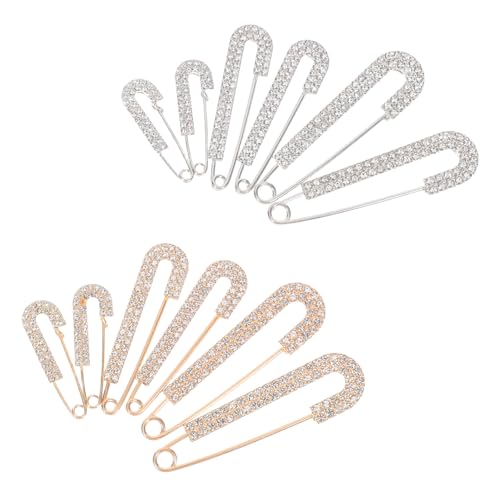 SHINEOFI 12 Stück Teiliges Sicherheitsnadeln mit Strassbesatz Dekorative Damen Broschen aus Robustem Metall Funkelnde Anstecknadeln für Pullover Kleider Schals und Hüte Modische von SHINEOFI
