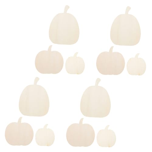 SHINEOFI 12 Stück Teiliges Unbemalte Holz-kürbisformen Glatt zum Bemalen Robuste Holzscheiben für DIY Herbstdeko Vielseitige Thanksgiving und Halloween Bastelmaterialien Nachhaltige von SHINEOFI