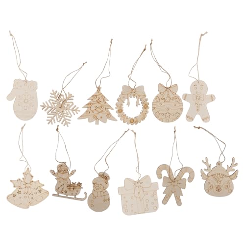SHINEOFI 12 Stück Weihnachtsbaumschmuck aus Rohem Holz DIY Holzscheiben zum Bemalen Blanke Holzanhänger für Weihnachtsbaum Rustikale Holzdeko für Bastelprojekte und Festtagsdekoration SHINEOFI 12 Stück Weihnachtsbaumschmuck aus Rohem Holz DIY Holzscheiben zum Bemalen Blanke Holzanhänger für Weihnachtsbaum Rustikale Holzdeko für Bastelprojekte und Festtagsdekoration von SHINEOFI