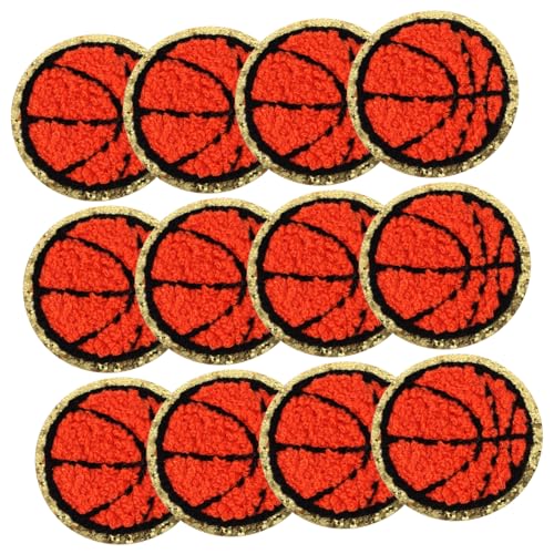 SHINEOFI 12 Stück kleine Hutflecken gestickte Aufnäher Rugby Applikationspatch nähen Kappe Fußball-Patch Spiel Aufnäher für Sportbälle für den Haushalt kleine Sportball-Aufnäher Polyester von SHINEOFI