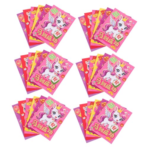 SHINEOFI 120 Stück Chinesische Geldumschläge Cartoon Pferd Design Lunar Year Rote Umschläge Hong Bao für Neujahr Frühlingsfest Geldbörse SHINEOFI 120 Stück Chinesische Geldumschläge Cartoon Pferd Design Lunar Year Rote Umschläge Hong Bao für Neujahr Frühlingsfest Geldbörse von SHINEOFI