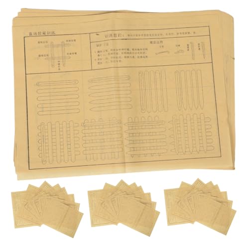 SHINEOFI 120 Stück Kai Kalligraphie Übungspapier für Anfänger Langlebiges Brush Calligraphy Übungspapier mit Nachzeichenvorlagen für Zuhause und Klassenzimmer Präzise Strichführung Training von SHINEOFI