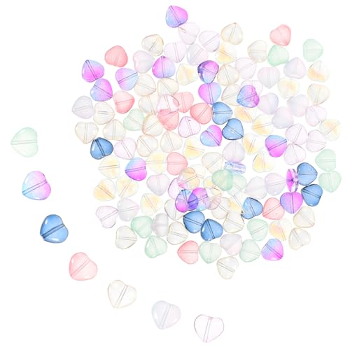 SHINEOFI 120 Stück Liebe Perlen Valentines Herzförmige Perlen zum Basteln Handwerk farbig lose Perlen in Herzform Armbänder DIY-Perlen armband DIY perlen Spacer Perlen Glas von SHINEOFI